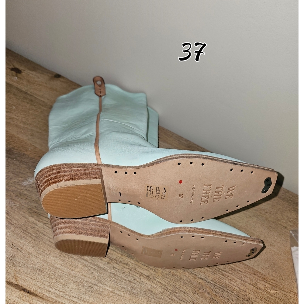 Free People WE THE FREE Montage Tall Boots Cactus Milk Leather - Picture 15 of 16